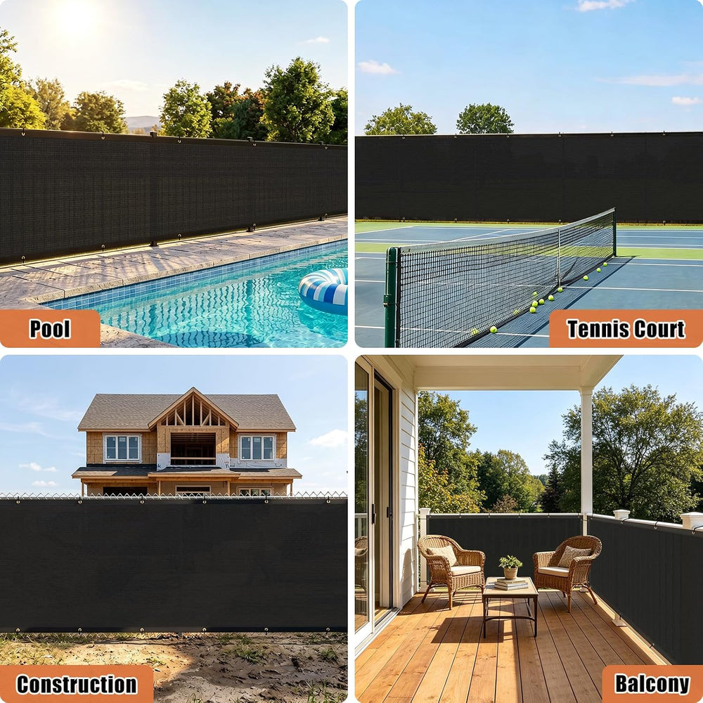 KANAGAWA Privacy Screen Fence 4 x 25ft, 90% Blockage Screen, Black