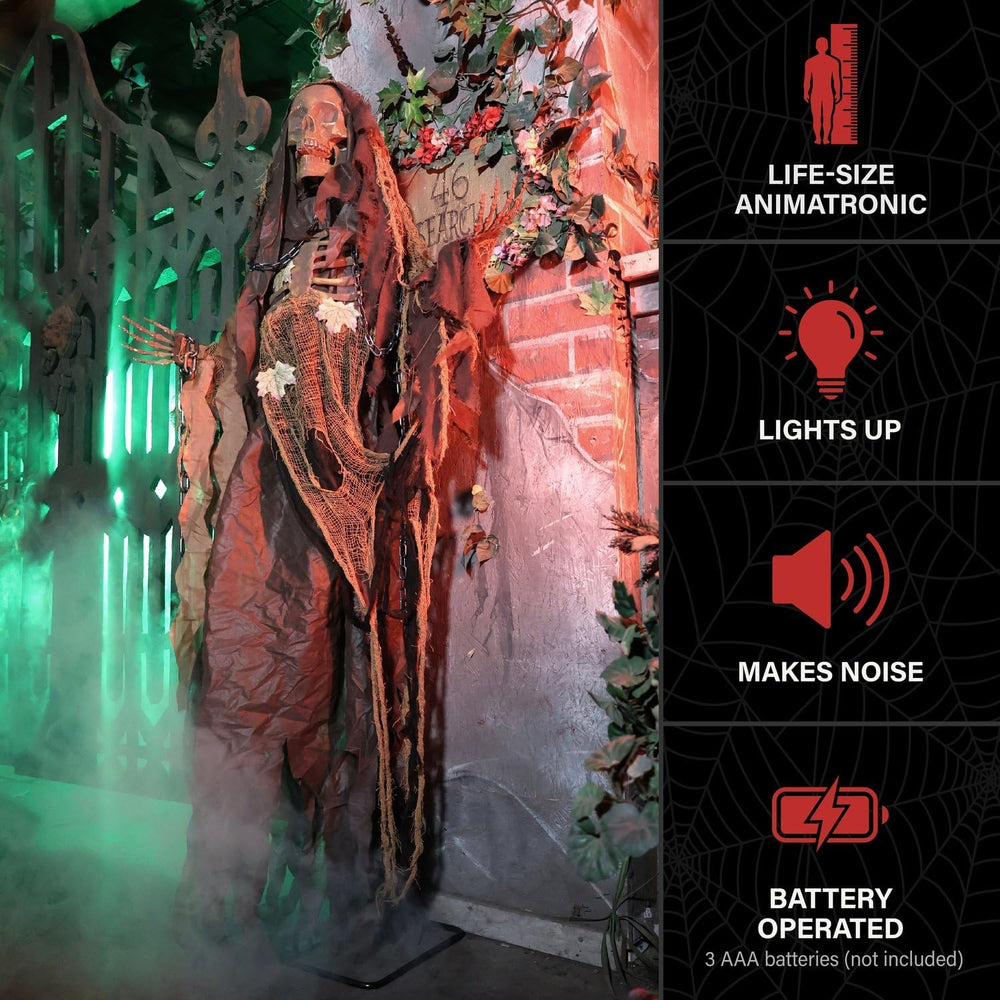 Haunted Hill Farm 5.2-Ft. Sonic Reaper Halloween Animatronic