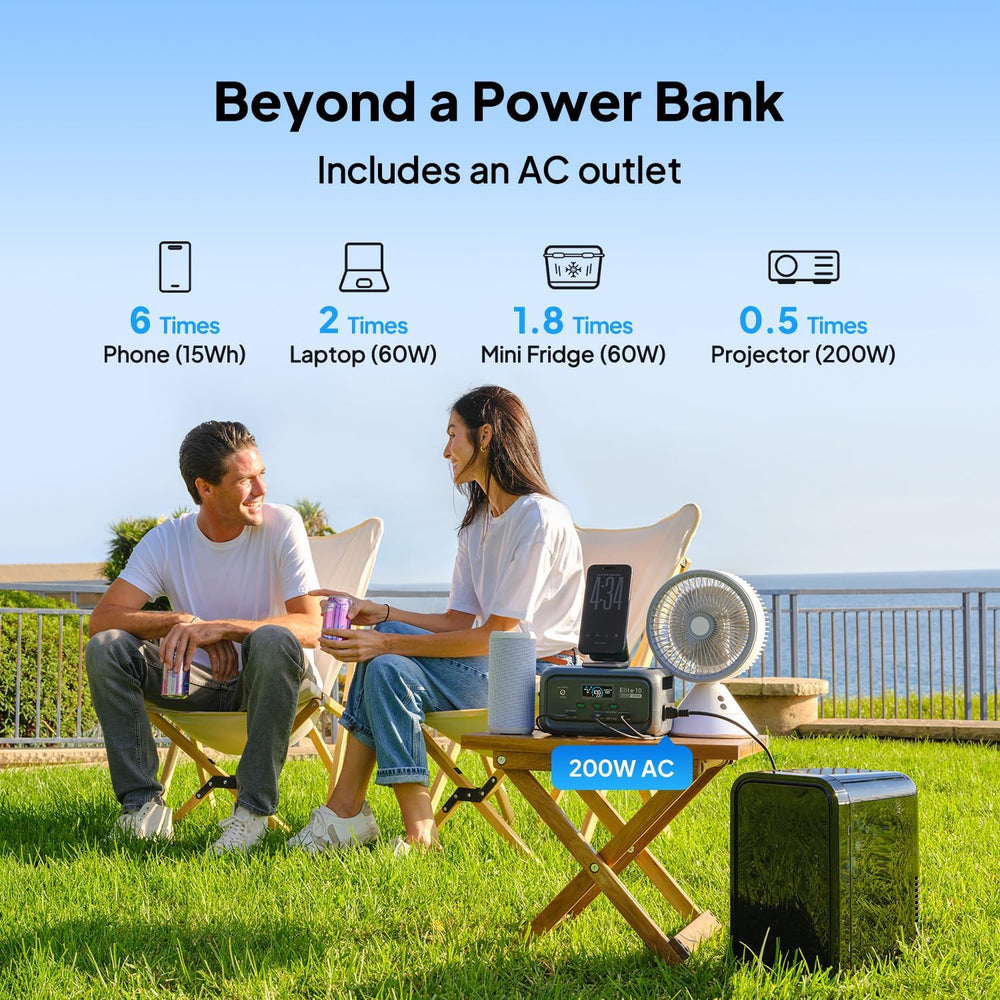 BLUETTI Elite 10 Mini Portable Power Station, 128Wh 200W Solar Generator