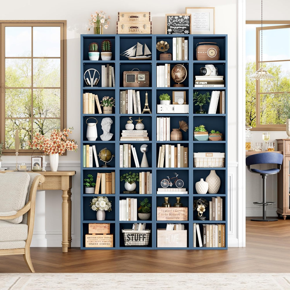 FOTOSOK Bookshelf Bookcase 8-Tier Narrow Bookshelf Tall CD Media Tower Rack