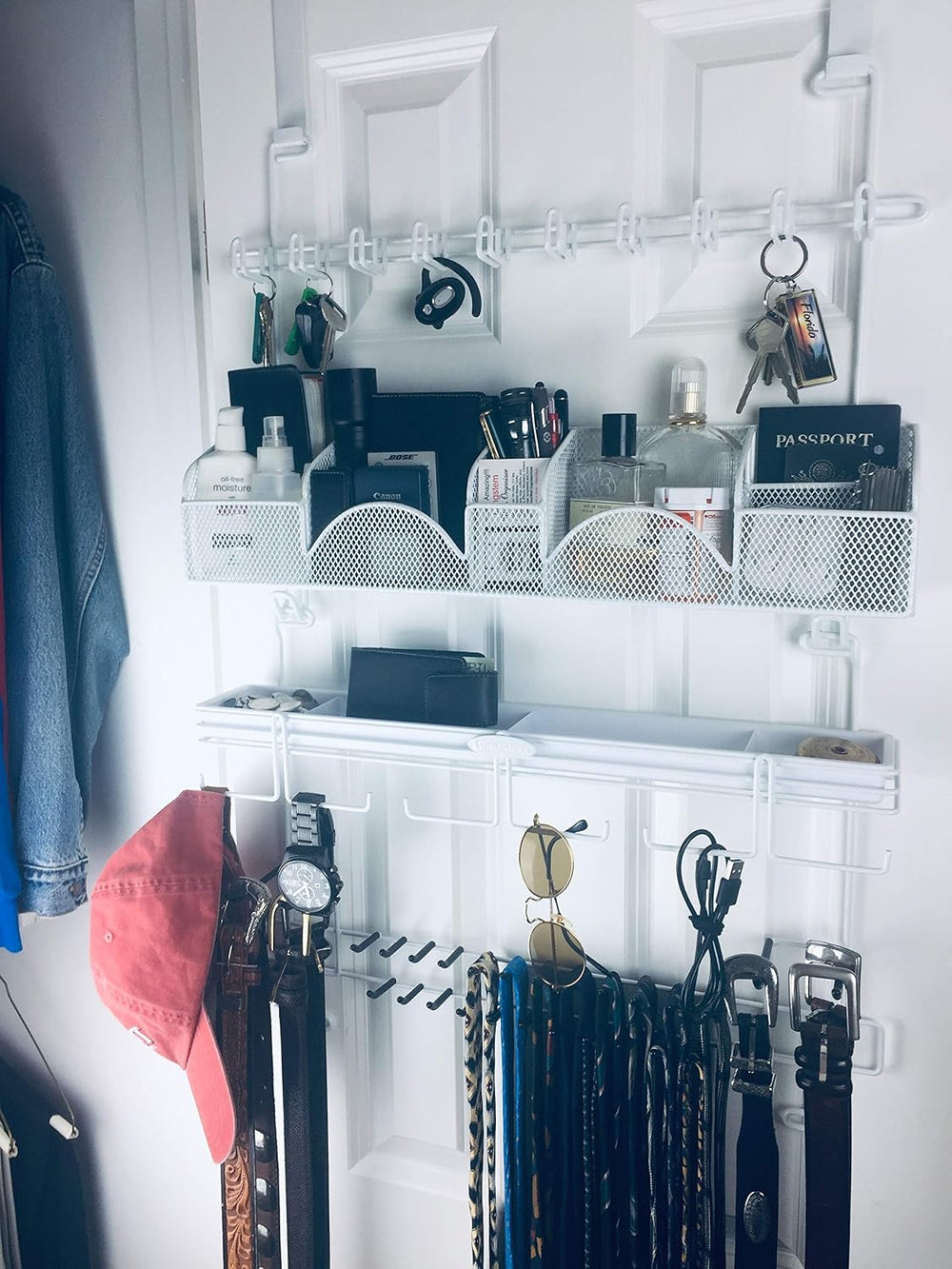 Men’s Over the Door/Wall Hanging Closet Tie and Belt Organizer Rack # 9300 in...