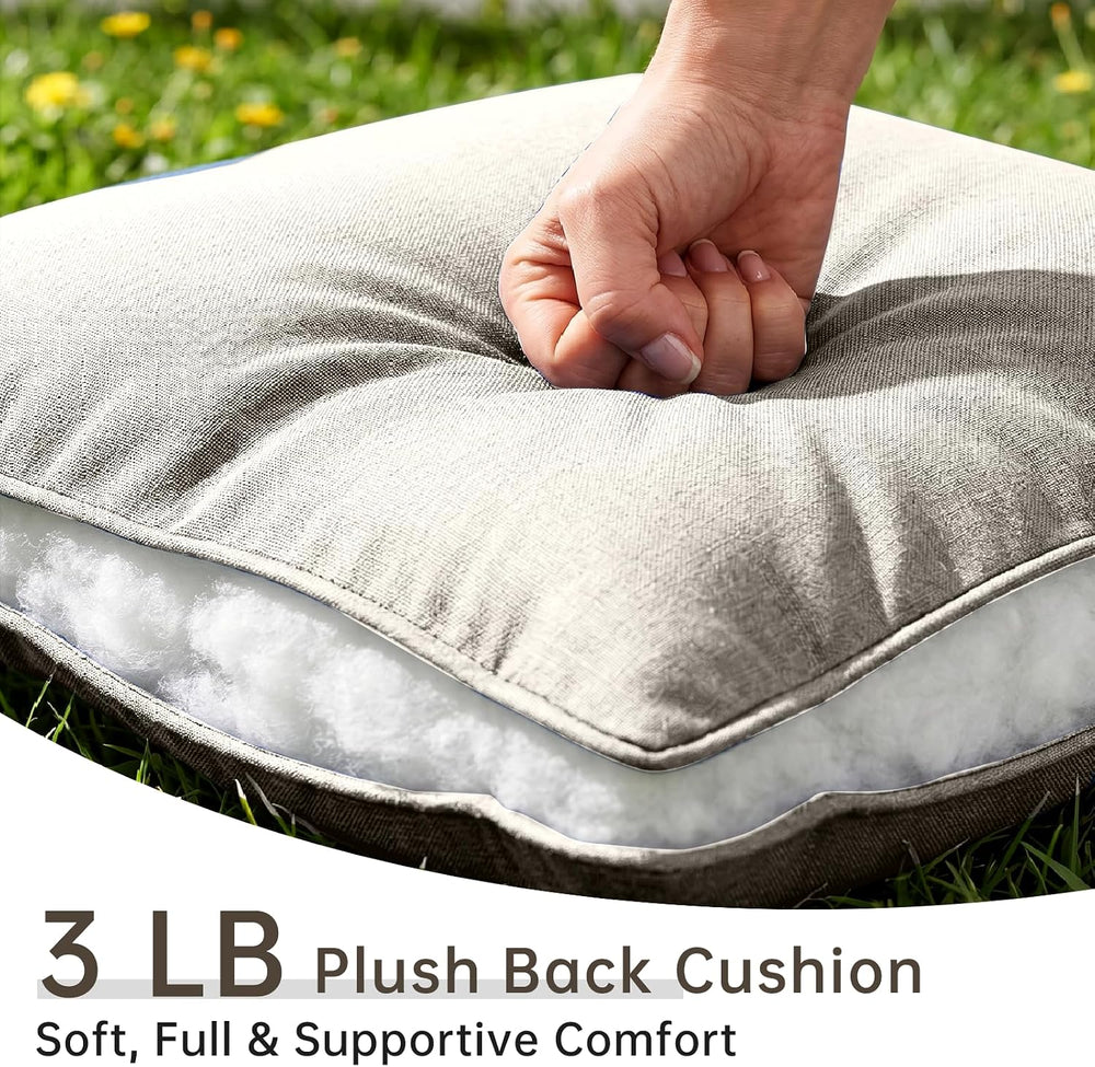 Luxury 6" Thick Outdoor Cushion Set 5 - 22x24 Patio Furniture Cushions w...