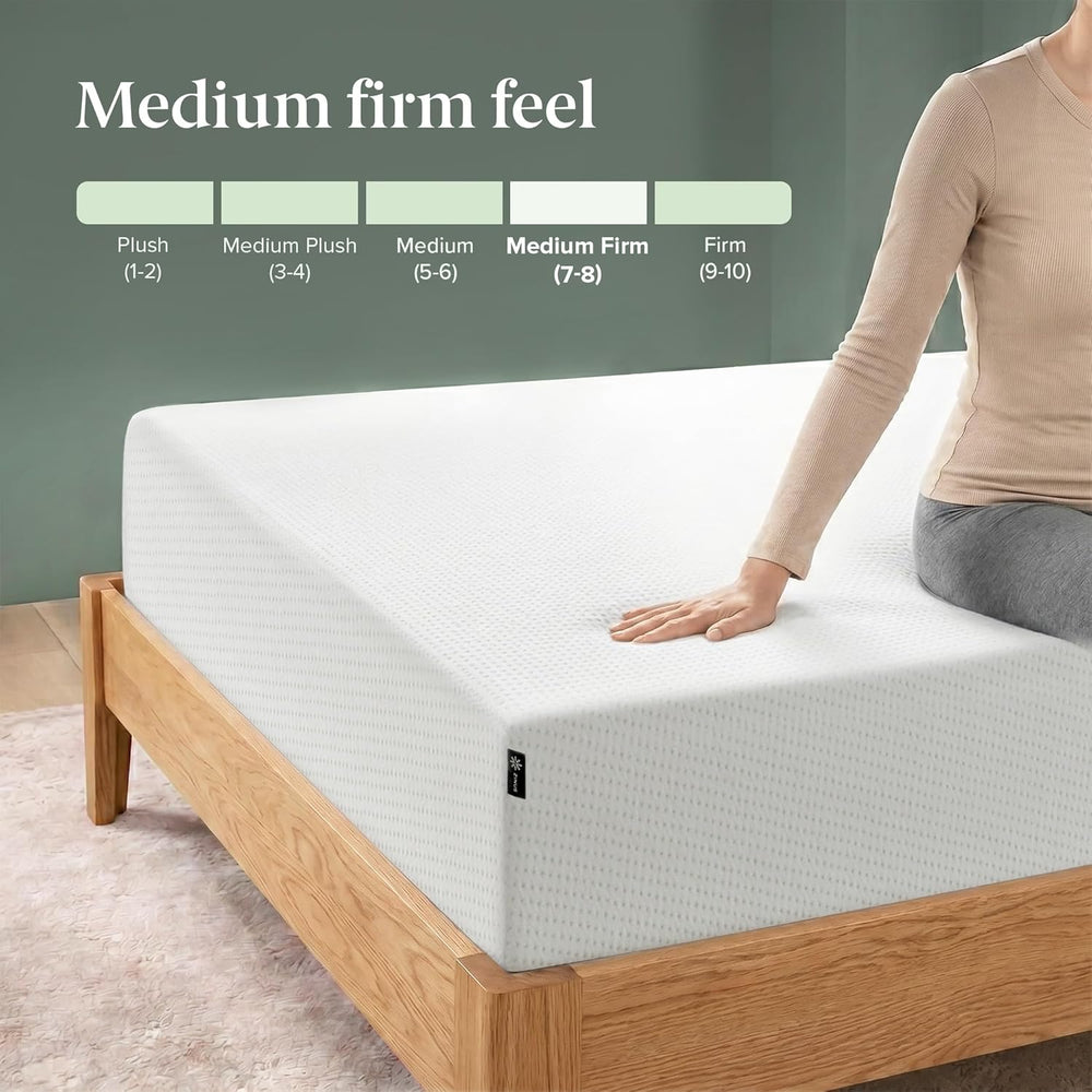 Zinus Memory Foam 12 Inch Green Tea Mattress, King, White