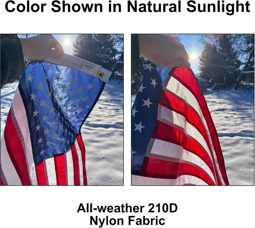 2.5x4 ft Heavy-Duty American Flag with Embroidered Stars