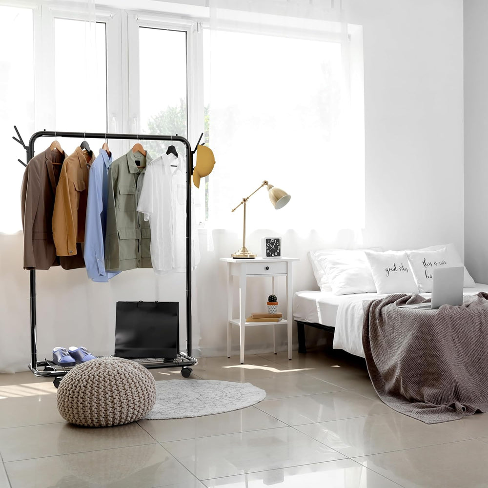 Simple Houseware Industrial Style 50.4" W Clothing Rack, Black
