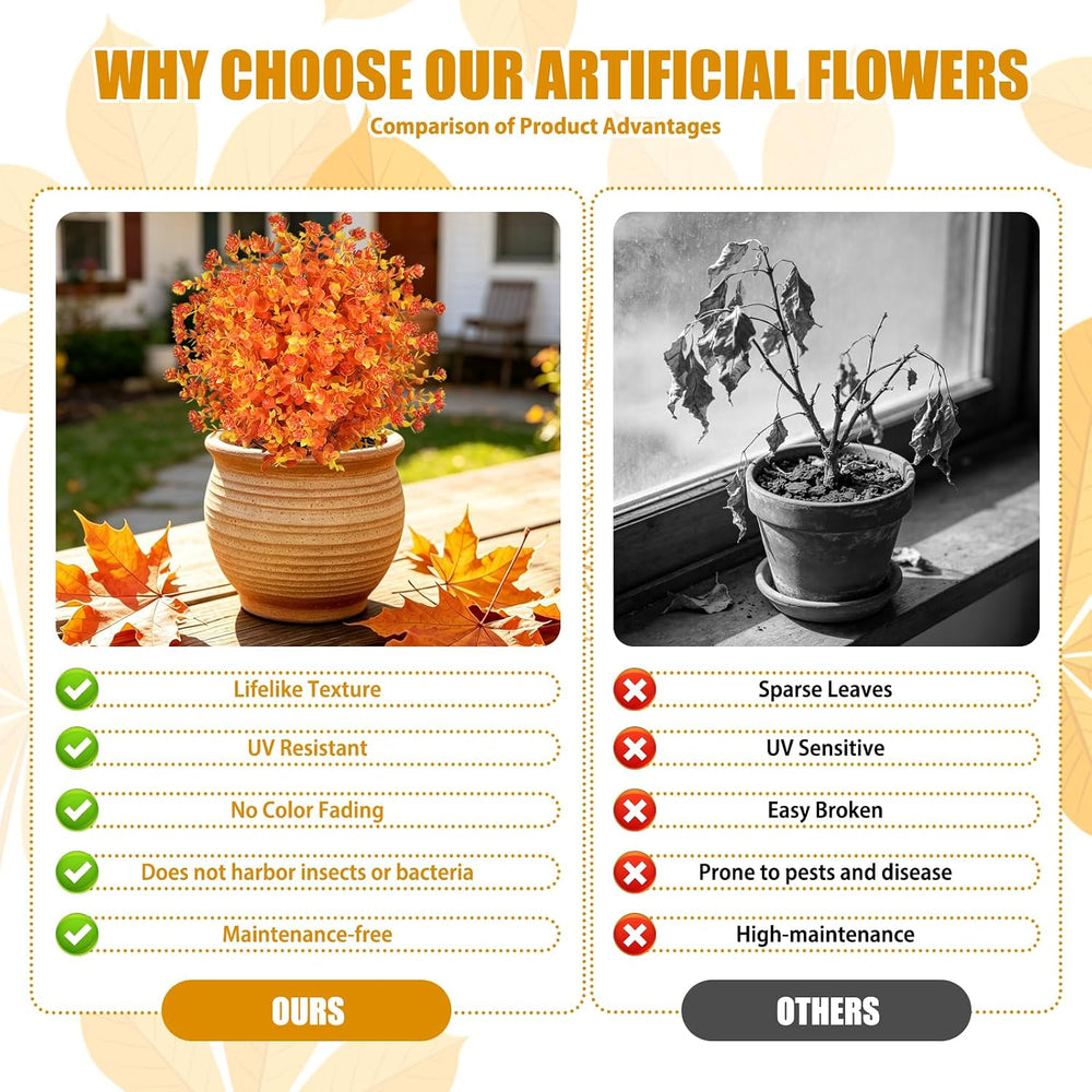2 Pack Fall Fake Mums Topiary Ball Plants with Ground Stakes UV Resistant