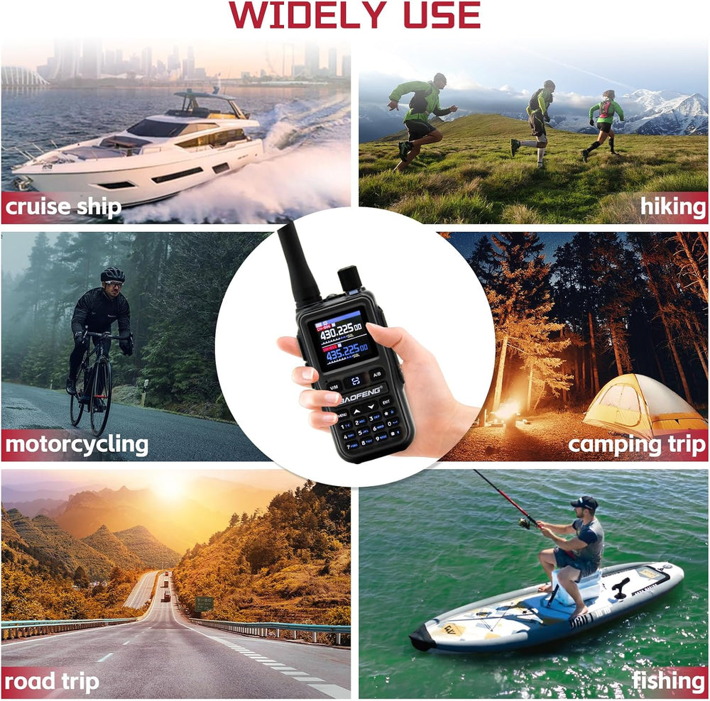 BAOFENG UV5RMINI Two Way Radio NOAA Weather Radio Dual PTT 999CH Survival APP...