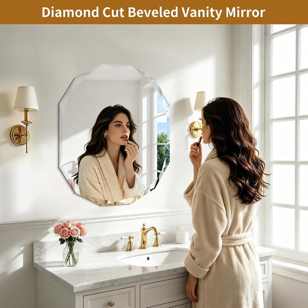 30x36 Inch Beveled Oval Bathroom Mirror