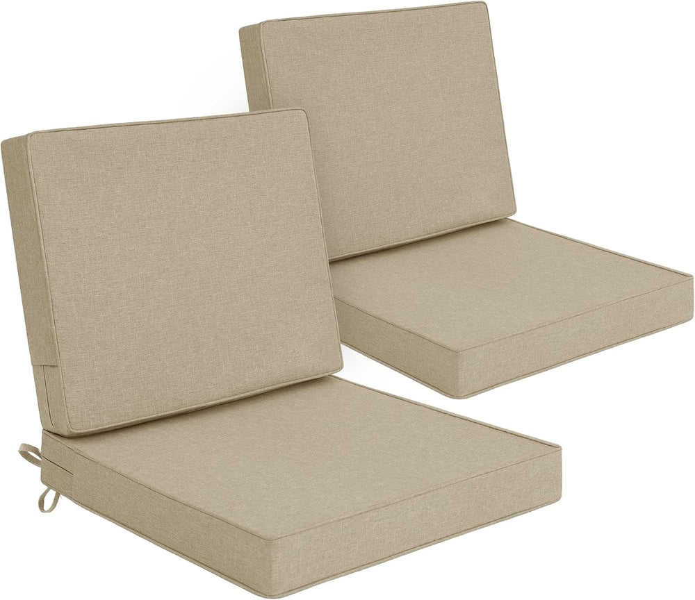 Outdoor Chair Cushions Set of 2, Water-Resistant & Fade-Resistant, Patio ...