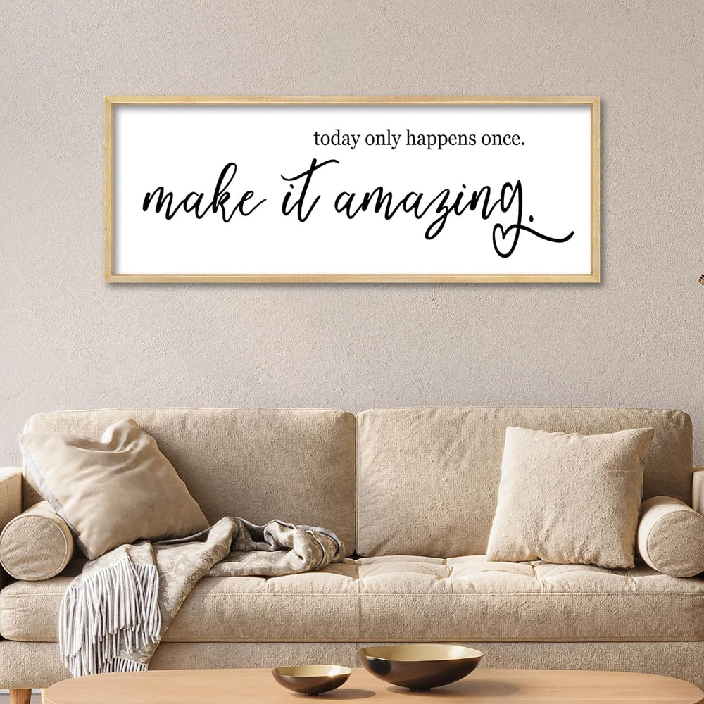 Inspirational Wall Art Decor "Today Only Happens Once" Motivational...
