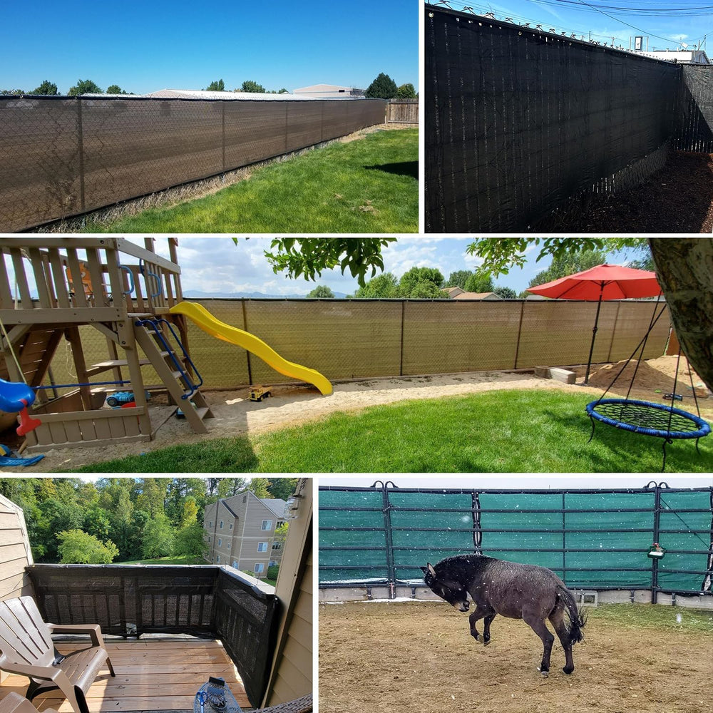 Patio 6 x 20 Fence Privacy Screen Green Commercial Grade Mesh Shade Fabric wi...