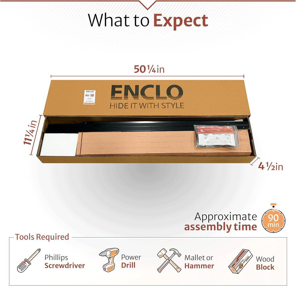 Enclo Vienna Privacy Screen, Cedar Vinyl DIY No Dig Kit