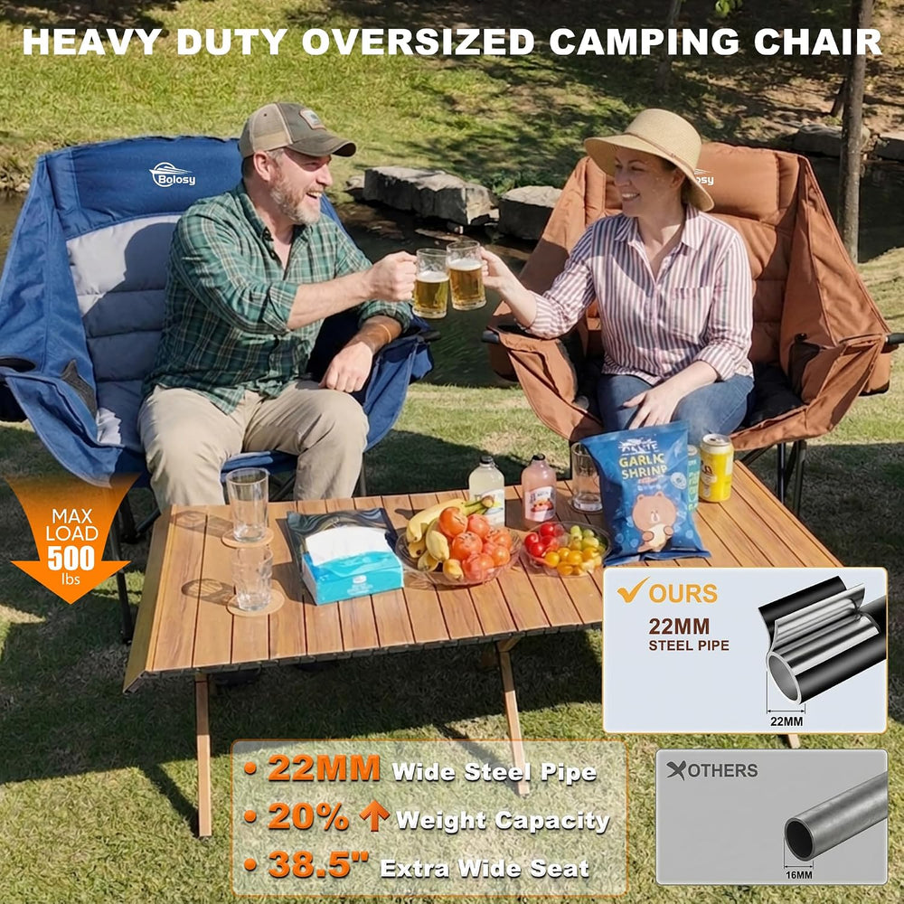 Oversized Camping Chairs for Adults Heavy Duty Folding Lawn Chair