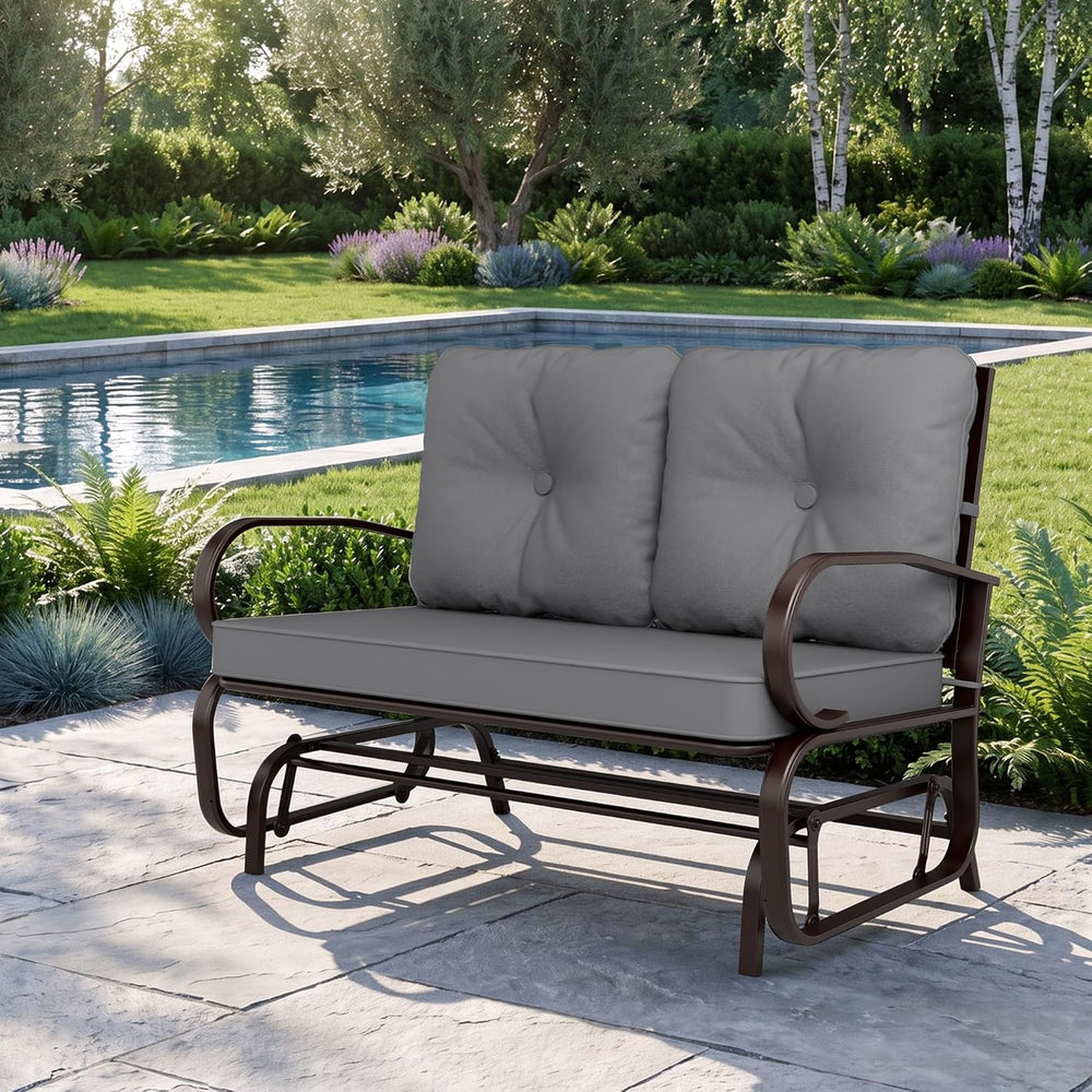Incbruce Outdoor Textilene Glider Rocking Chair Patio Glider Bench for 2 Pers...