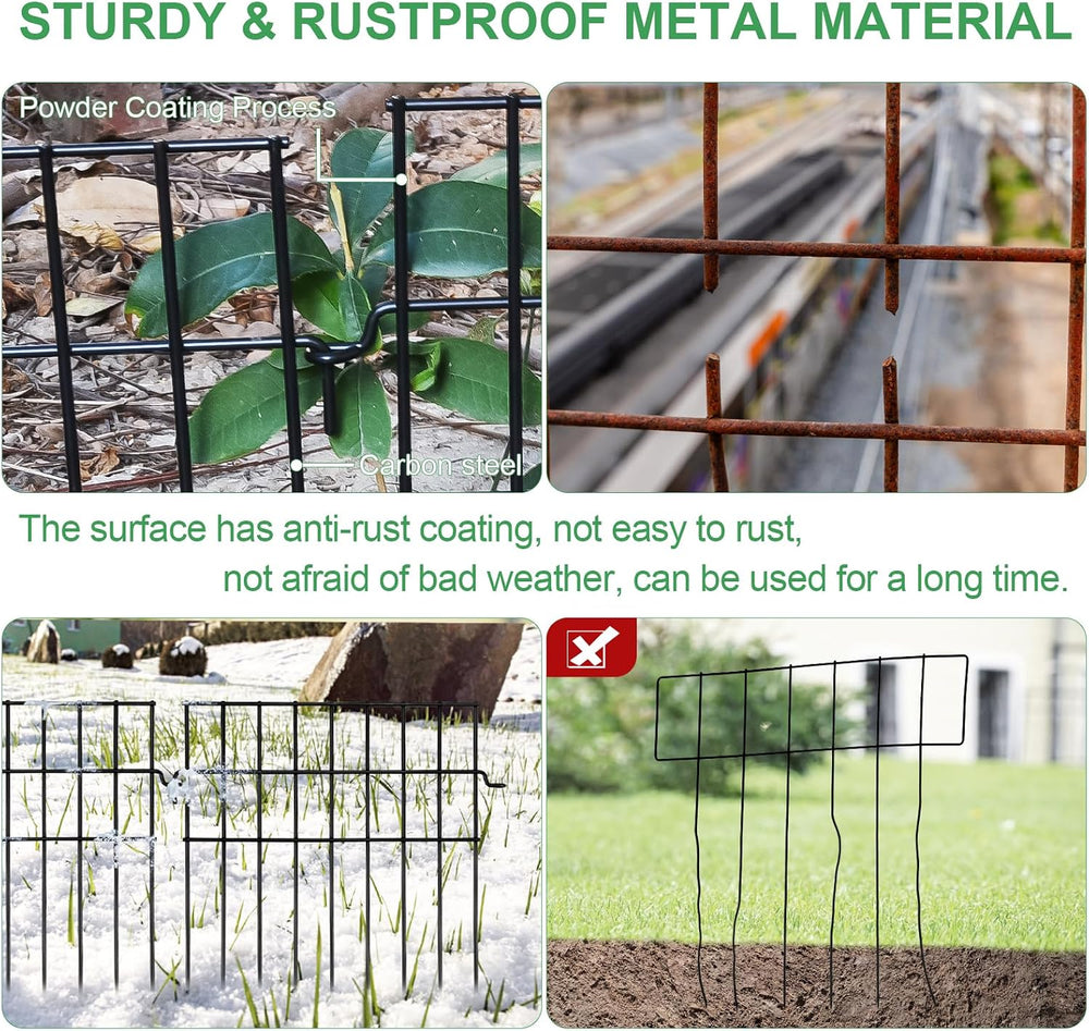 25ft(L) x 13in(H) Animal Barrier Fence,25 Panels 1.16in Gap No Dig Garden Fen...