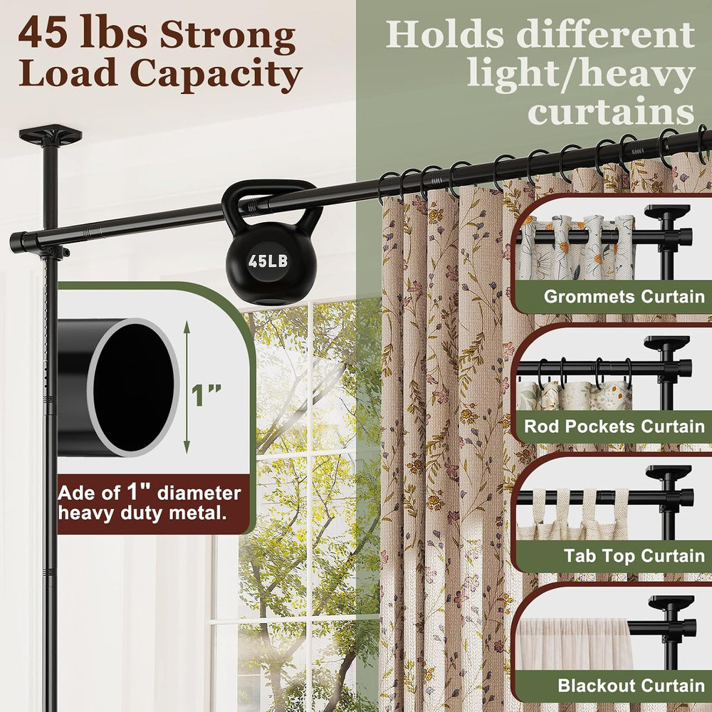 Goovilla Room Divider for Room Separation, 4-10ft(H) 28-70inch(W), Black