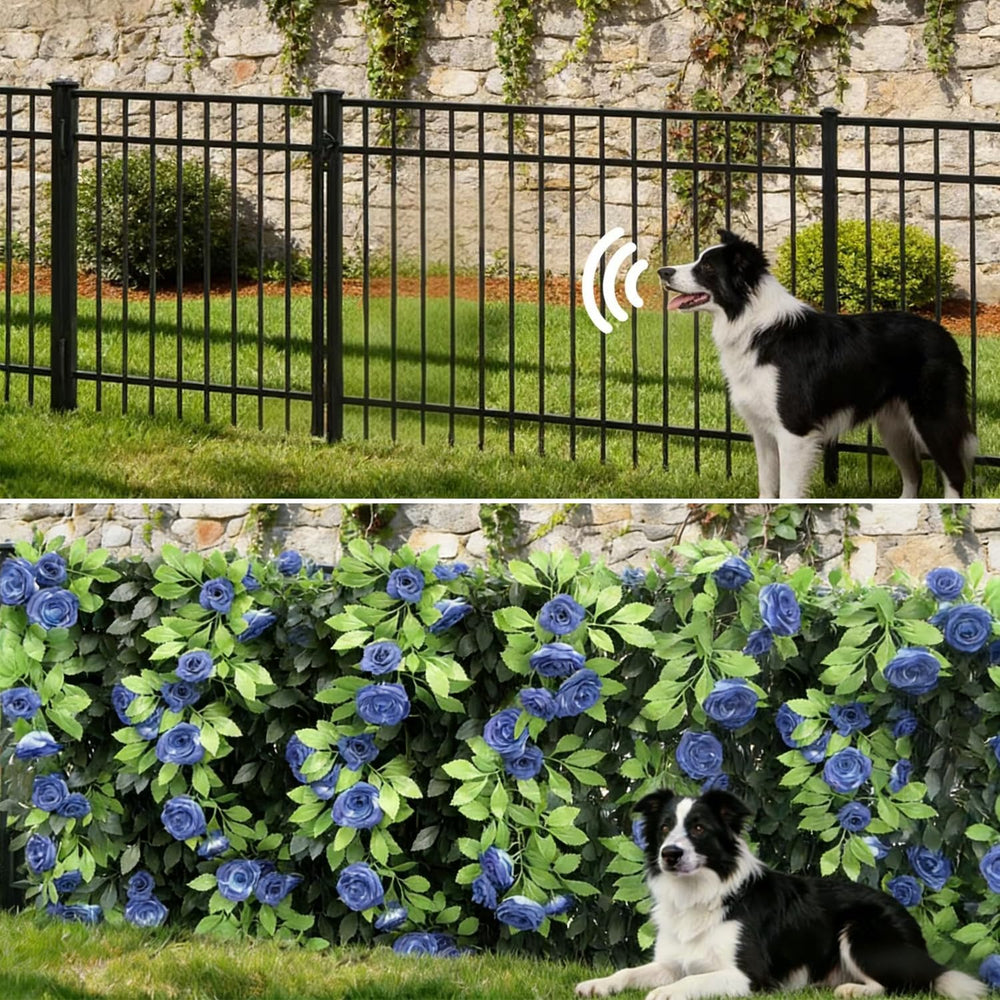 Expandable Privacy Screen with Artificial Flower for Balcony Patio Fence Gree...