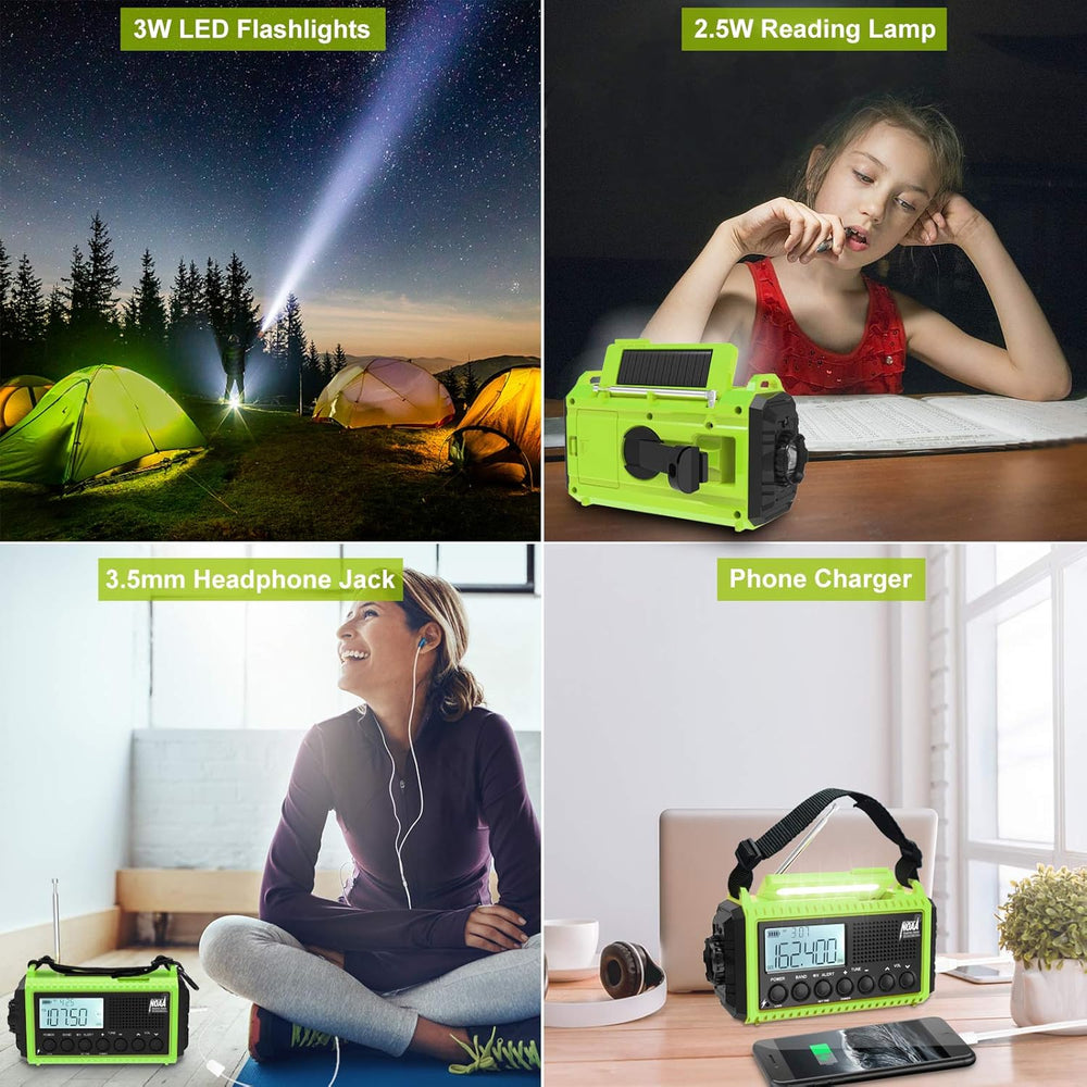 Raynic Emergency Weather Radio, 5000mAh/18500mWh Weather Radio, Portable Sola...