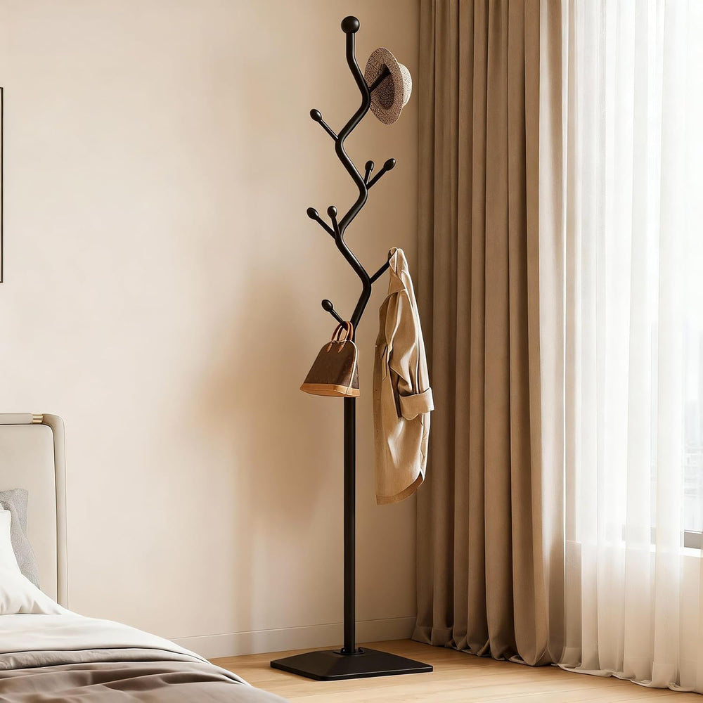 8-Hook Metal 68.8in Freestanding Coat Rack Stand, Coat Tree