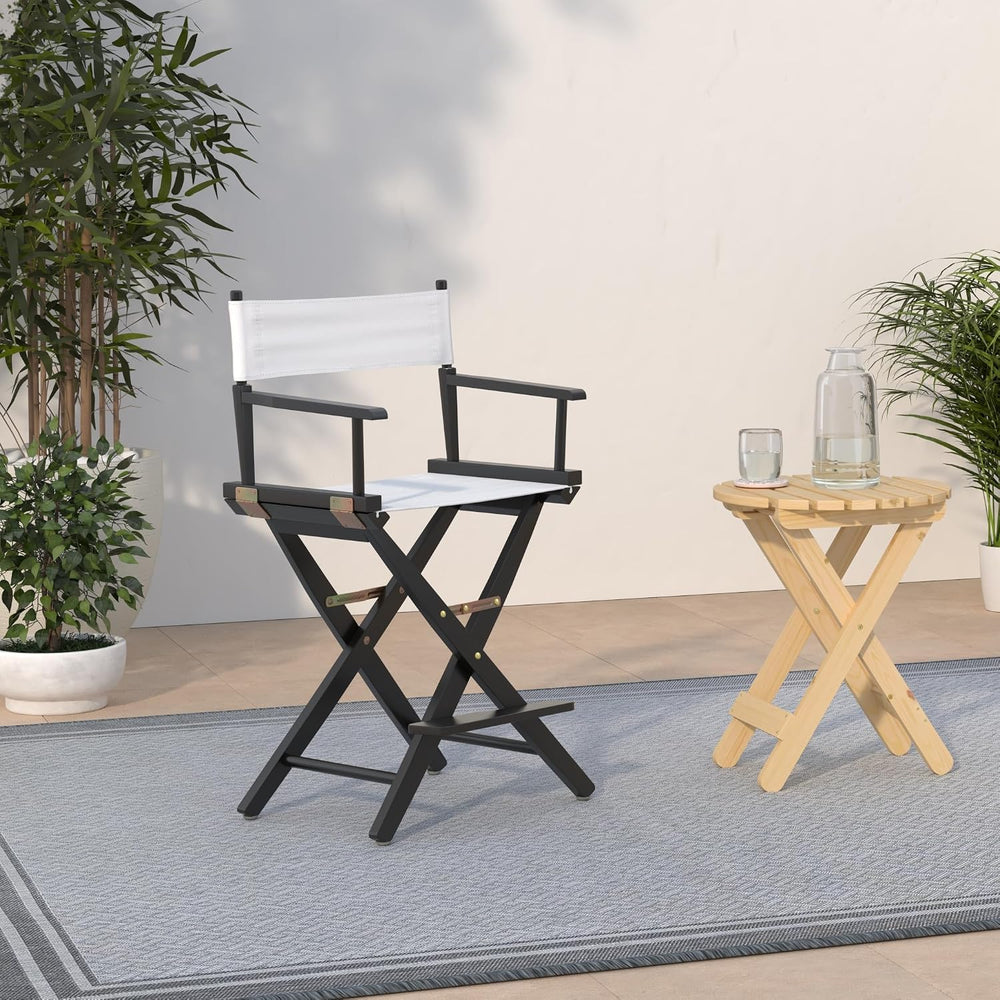 Casual Home 24" Director's Chair Black Frame-with White Canvas, Coun...
