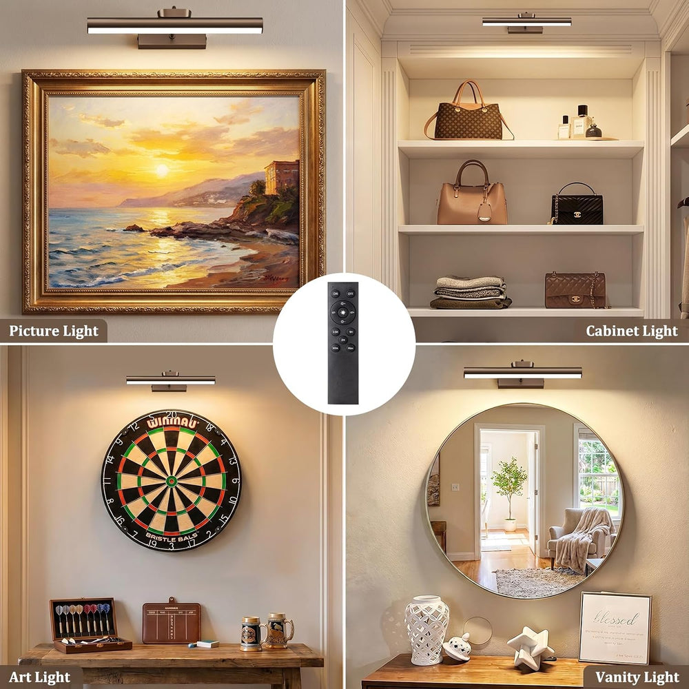 Picture Light for Wall, 4000mAh,13.8 Inch, 2 Pack, Brown