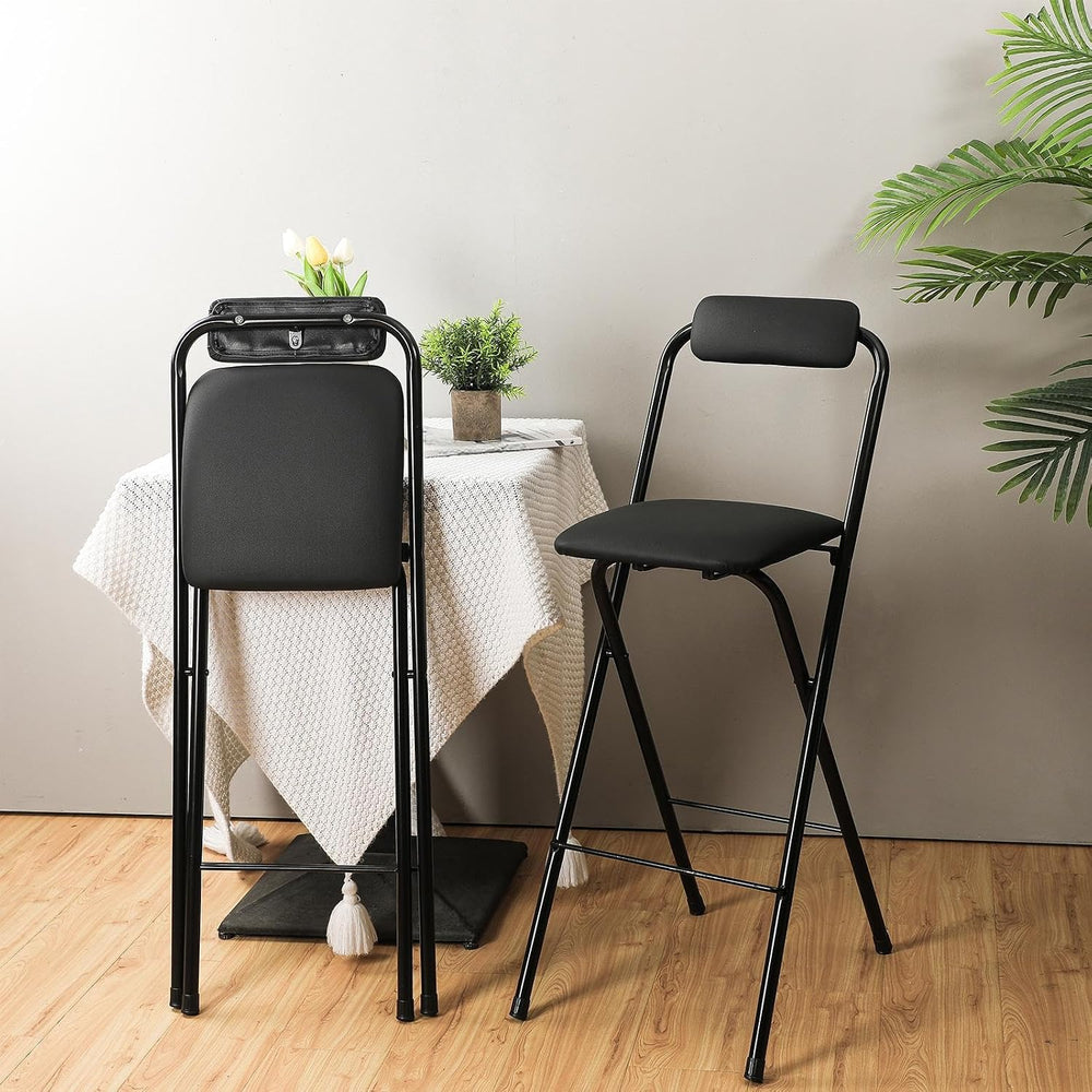Thyle 1 Pcs Folding Bar Stool with Backrest Counter Height Seat,24 Inch