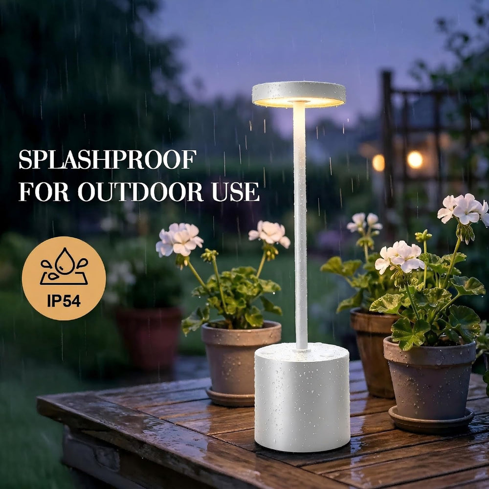 AUDLES White Cordless Table Lamp Set of 2, USB Rechargeable Touch Dimmable