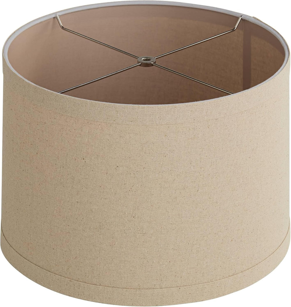 Pre-Assembled Marlee Large Taupe Linen Drum Shade 15x16x11 (Spider)