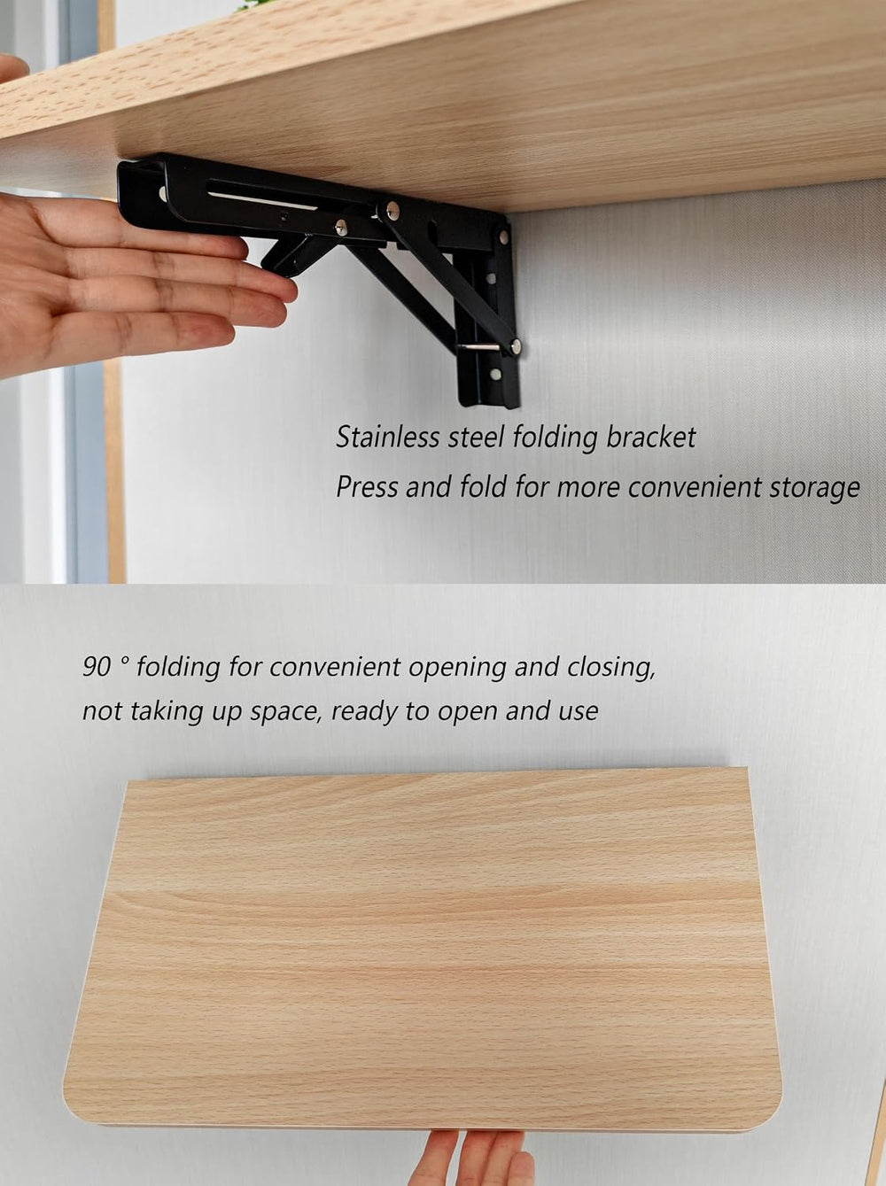 15.7" Floating Wall Shelf, Heavy-Duty Foldable with Bracket