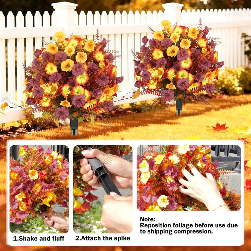 THKFUL 2 Pack 24 Inch Artificial Mums Ball Topiary for Outdoors, Fall Mum Top...