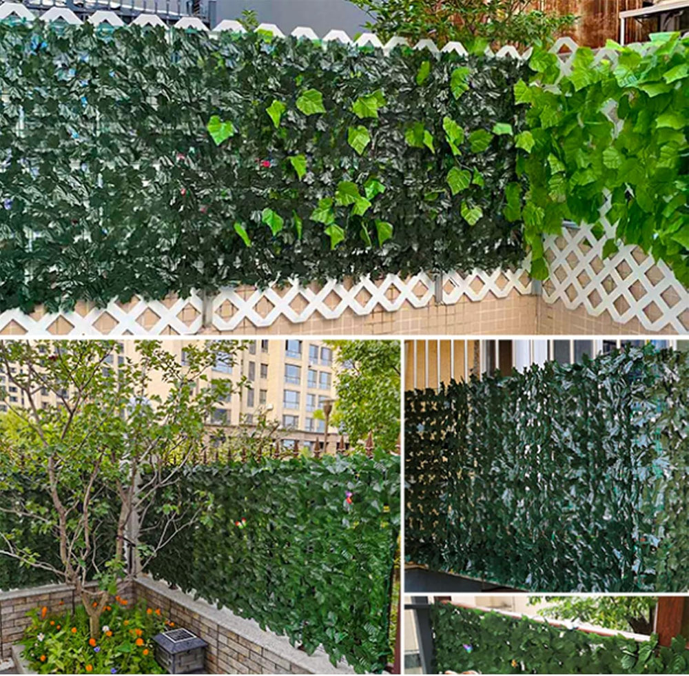 Privacy Fence Screen Artificial Ivy Grass Wall Screen 240x40 in Balcony Fence...