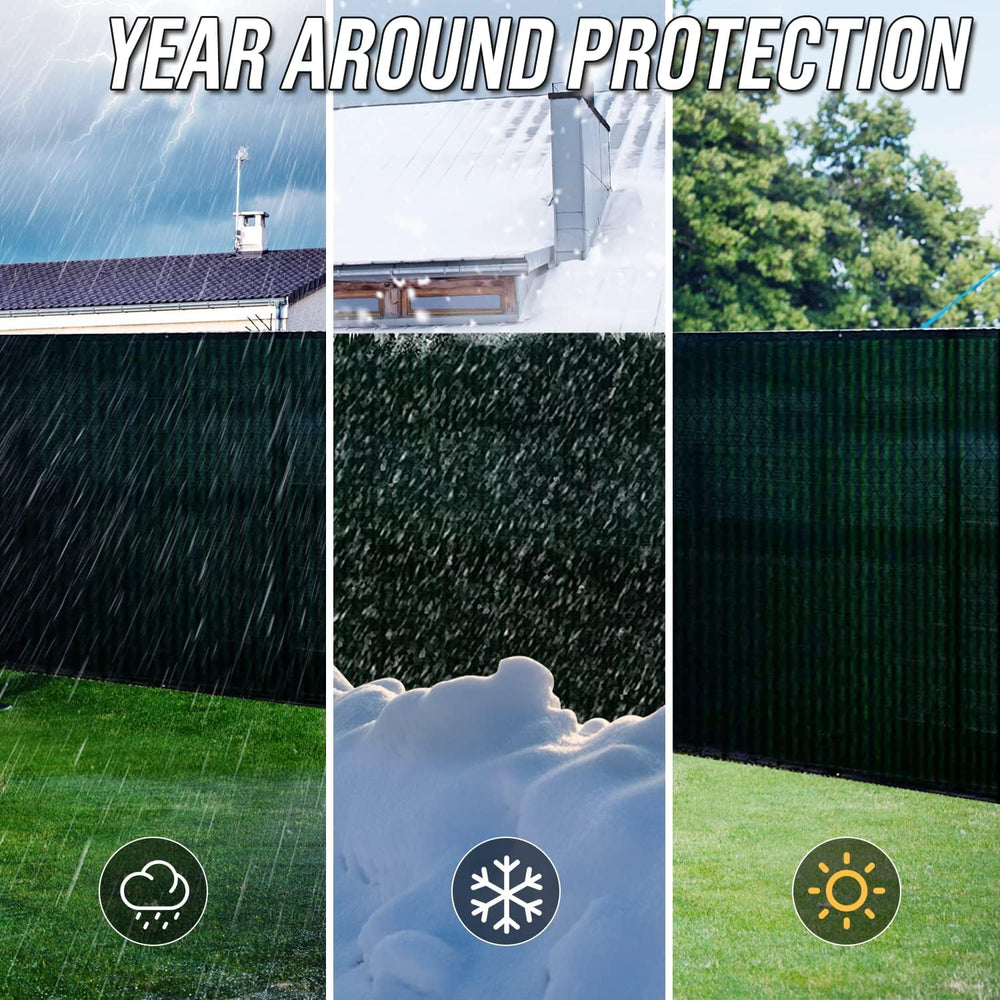 7' x 11' Brown Fence Privacy Screen Commercial Grade Heavy Duty Black...