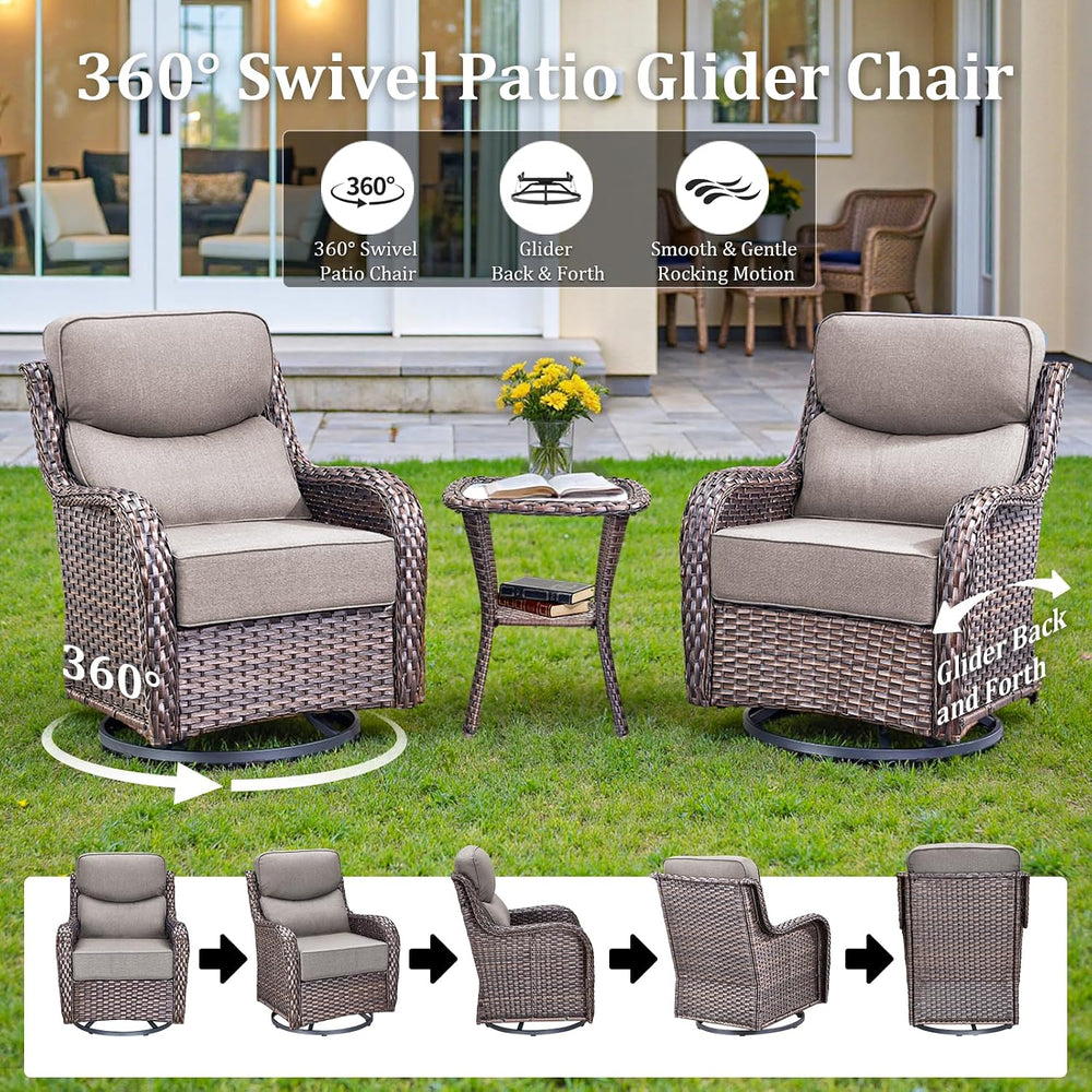 Luxury Patio Furniture Set with 42.5" Fire Pit Table, 6 Pieces High Back...