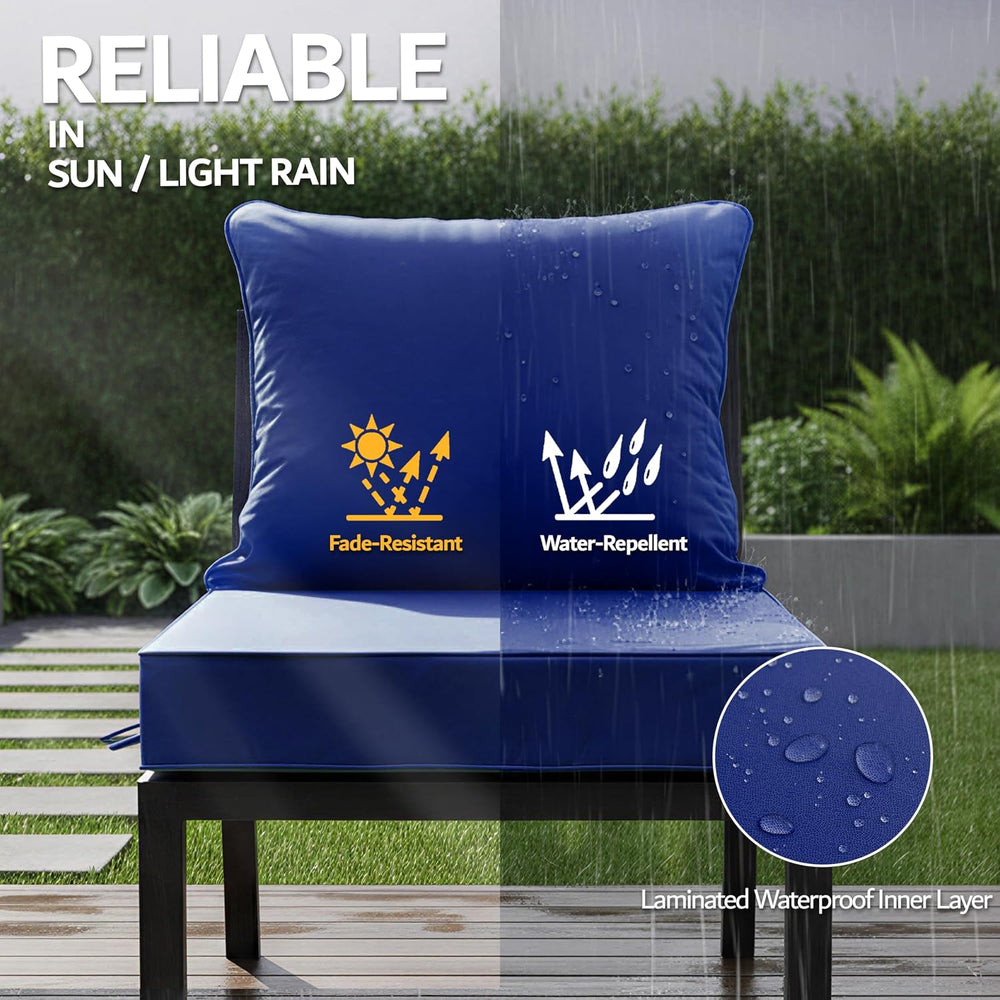 19x19 Inch Patio Chair Cushions Set of 2, Outdoor Furniture Cushions - Remova...