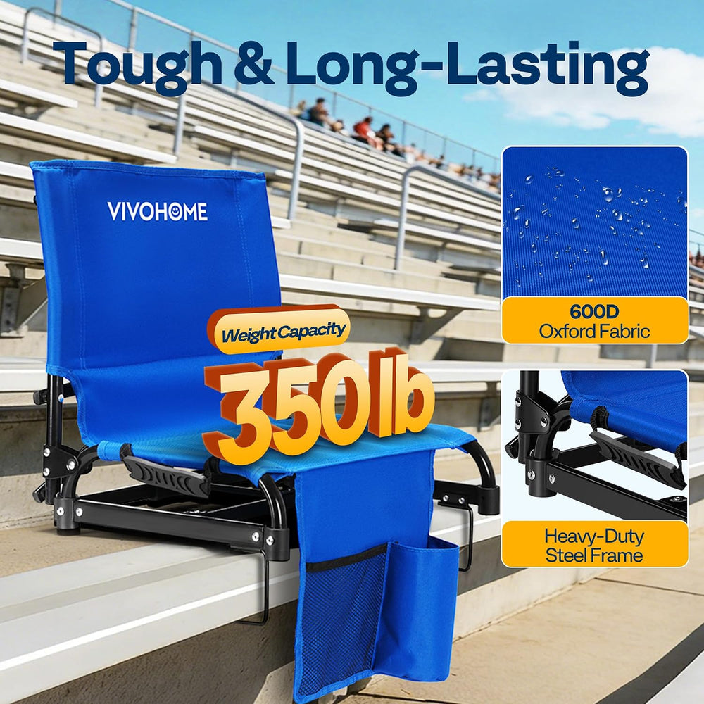 VIVOHOME Ultra-Compact Folding Stadium Seats with Back Support