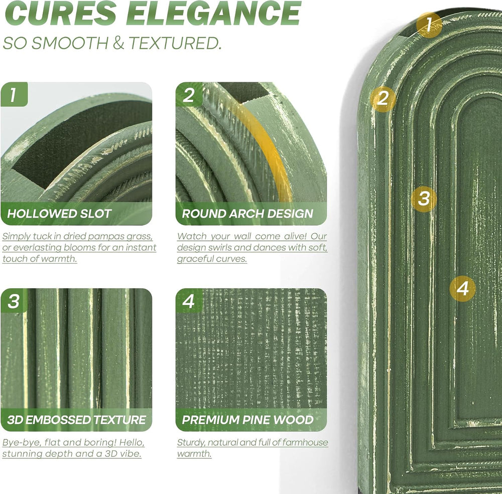 EOSAHR Wall Vase for Flower: Wall Planter Holder for Boho Wall Decor, Green