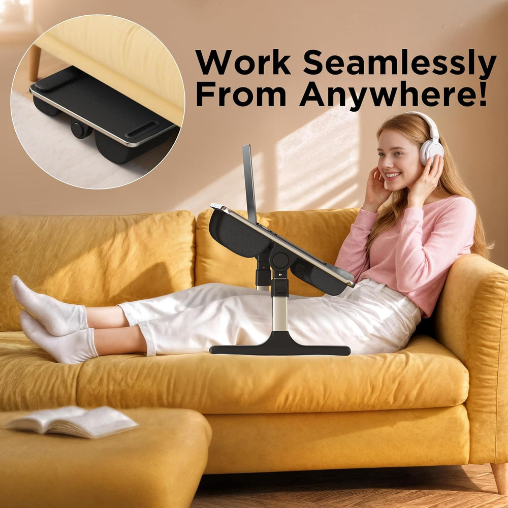 FoldWise 2-in-1 Bed & Lap Desk with Soft Cushion, Adjustable Height &...