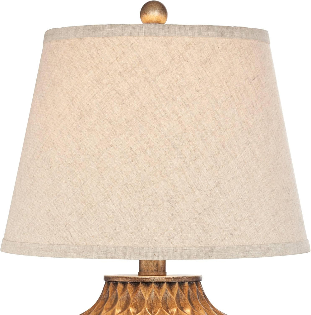Buckhead Warm Bronze Brown 22" High Table Lamps Set of 2 Geometric
