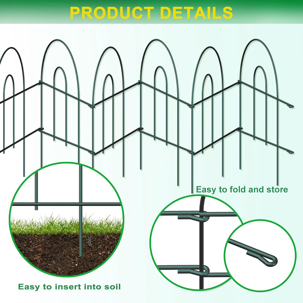 Decorative Garden Border Fence 18inX20ft Green Metal Wire Flower Fencing