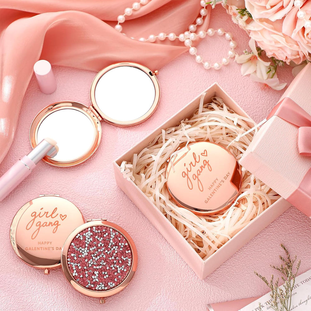 Thyle 12 Pcs Galentine's Day Gifts Compact Mirror for Purse, Double-Sided...