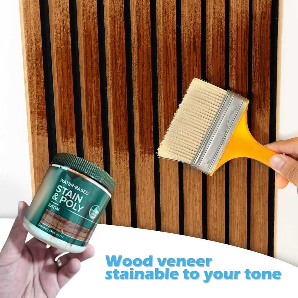 Art3d 108 x 12 Inch 3D Fluted Soundproof Wood Slat Wall Panel, 2-Pack, Teak