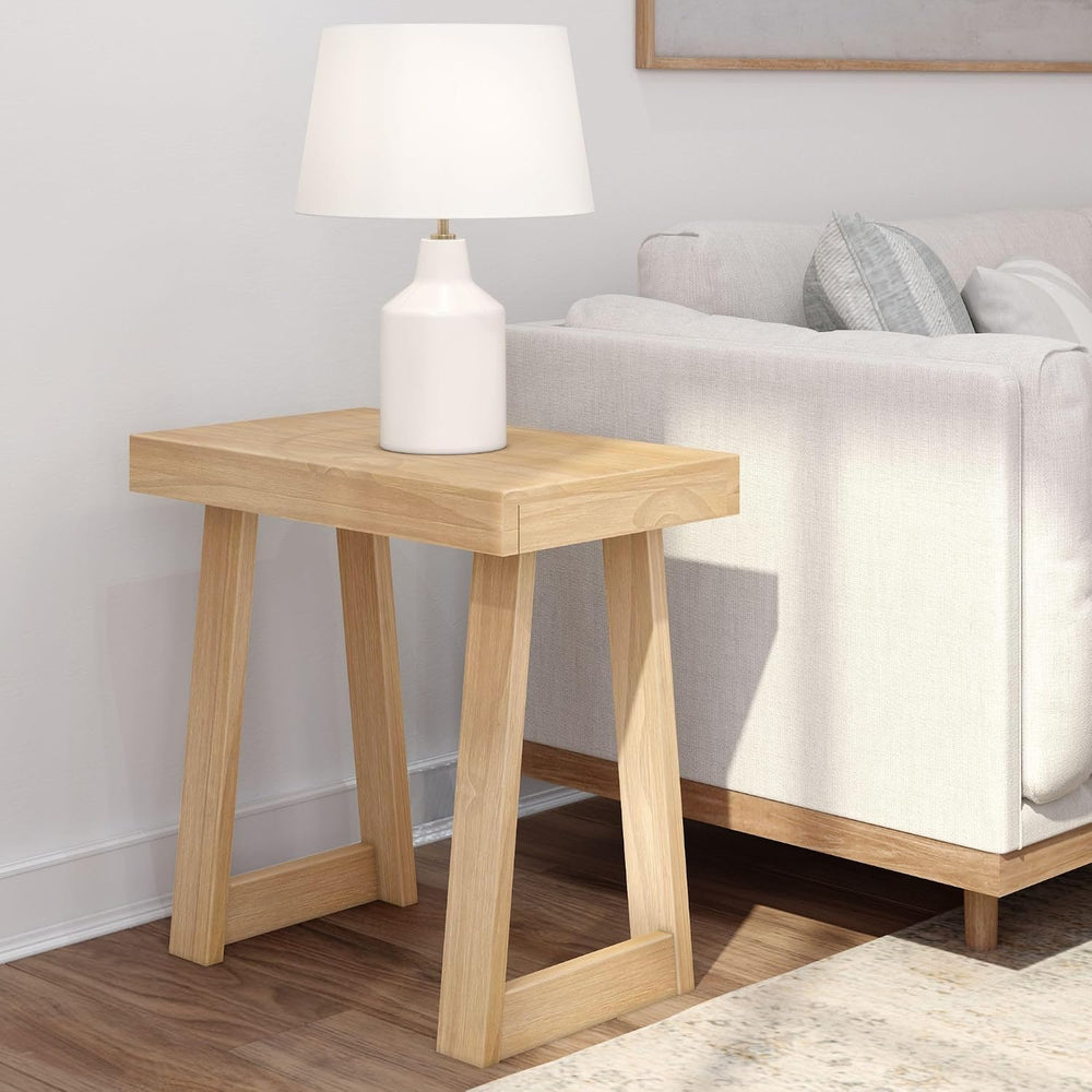 Plank+Beam Classic Rectangular Side Table, Blonde Wirebrush