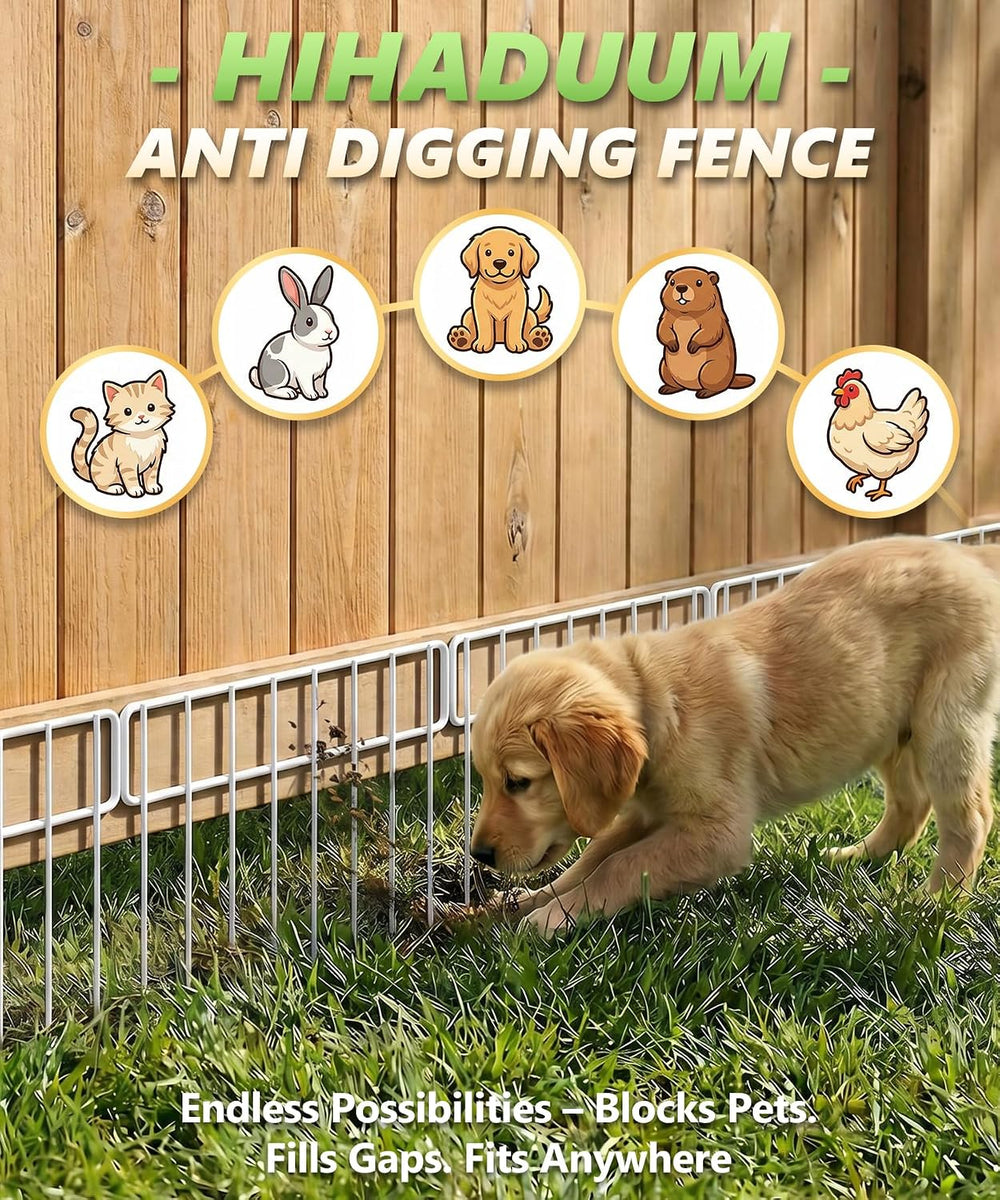 42.5FT No Dig Animal Barrier Fence Panels - 30 Pack White Garden Fence Animal...