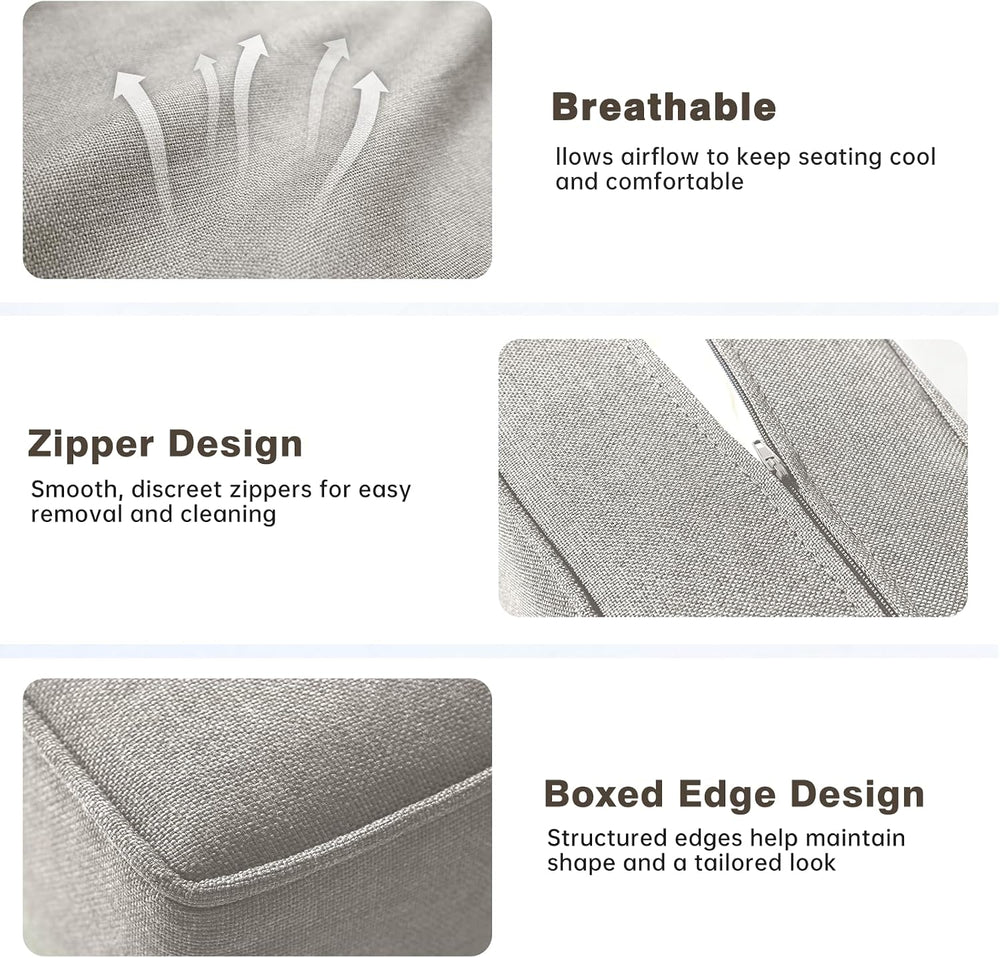 Luxury 6" Thick Outdoor Cushion Set 5 - 22x24 Patio Furniture Cushions w...