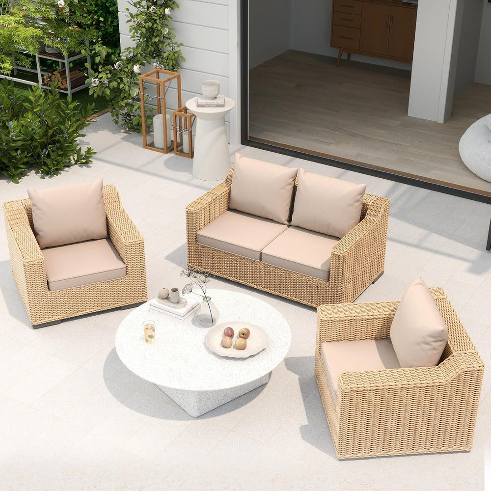 Outdoor Chair Cushions Set of 4, 22 x 22 Inch Patio Furniture Cushions with S...