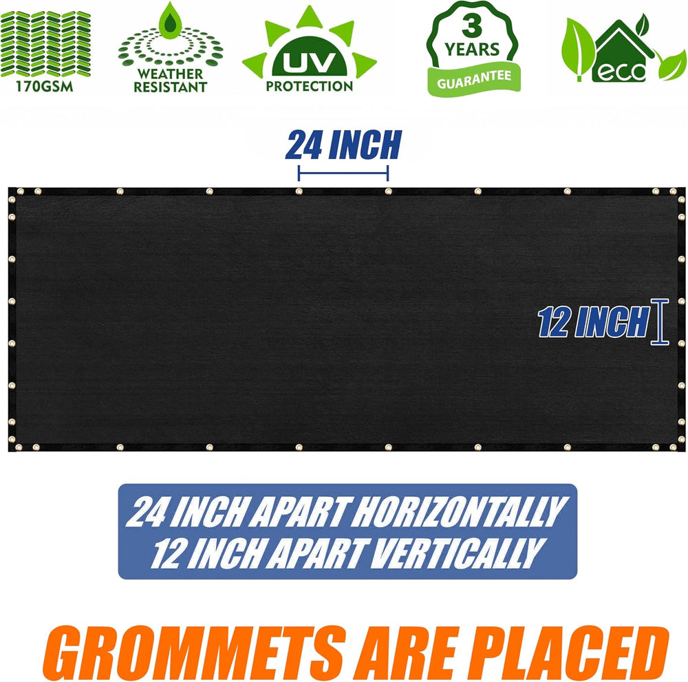 Amgo 6' x 200' Fence Privacy Screen, Heavy Duty Mesh Outdoor & Ba...