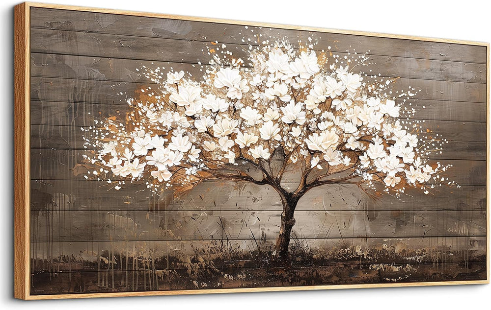 Wapluam Tree Of Life Wall Art,Neutral Abstract Canvas Painting Art Prints,Fra...