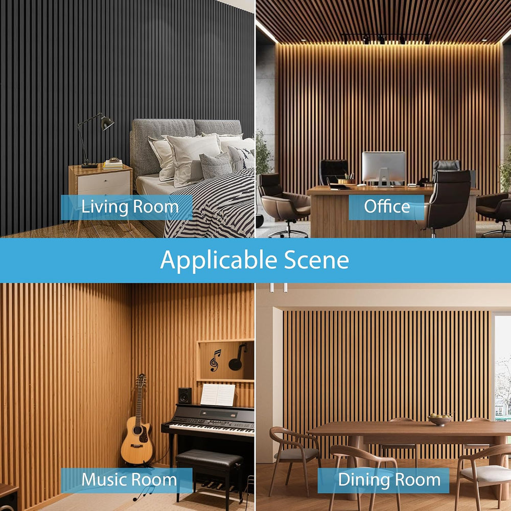 Art3d Acoustic Wood Slat Panels 94.5"x24", 2-Pack, 31sq.ft, Teak