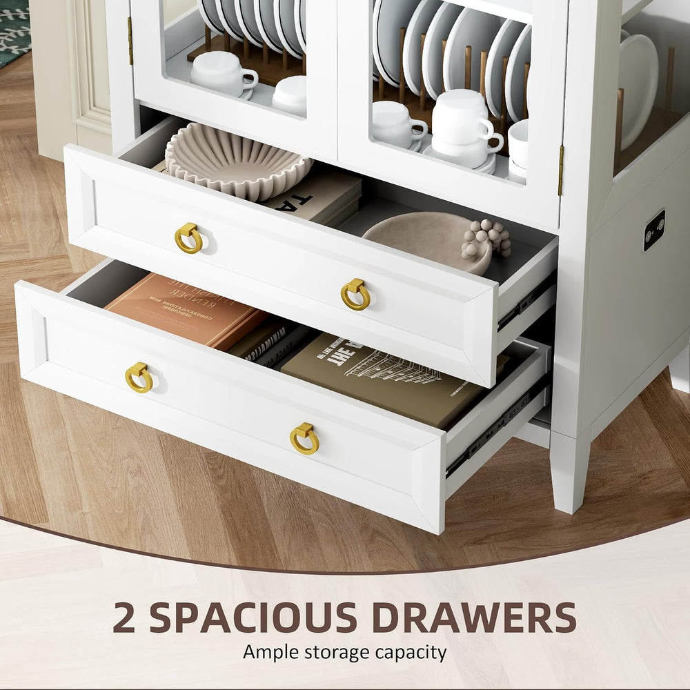 Vlsrka 71 Inch Arched Curio Cabinet, Display Cabinet with Sensor LED Lights
