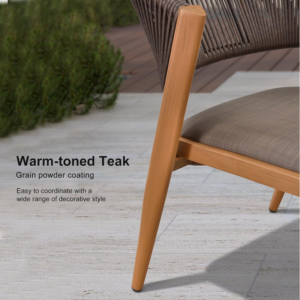 PURPLE LEAF Outdoor Dining Set for 12 with HPL Table and Chairs Deep Teak